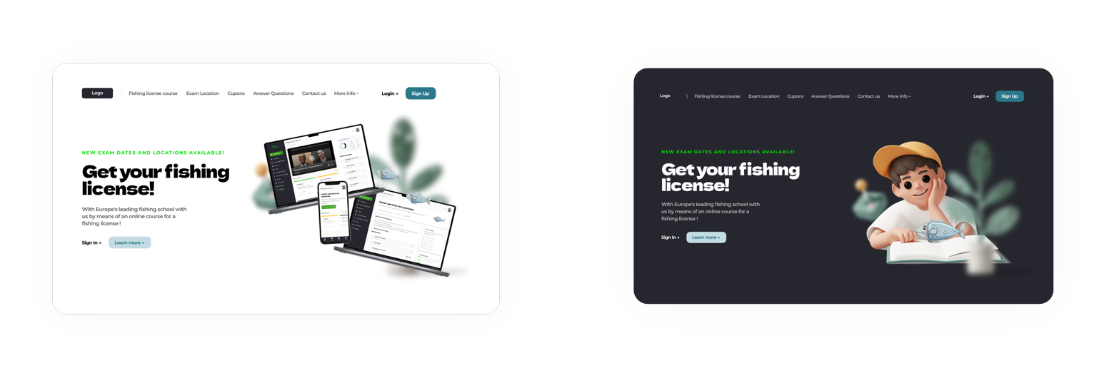 Fishing Academy — landing page