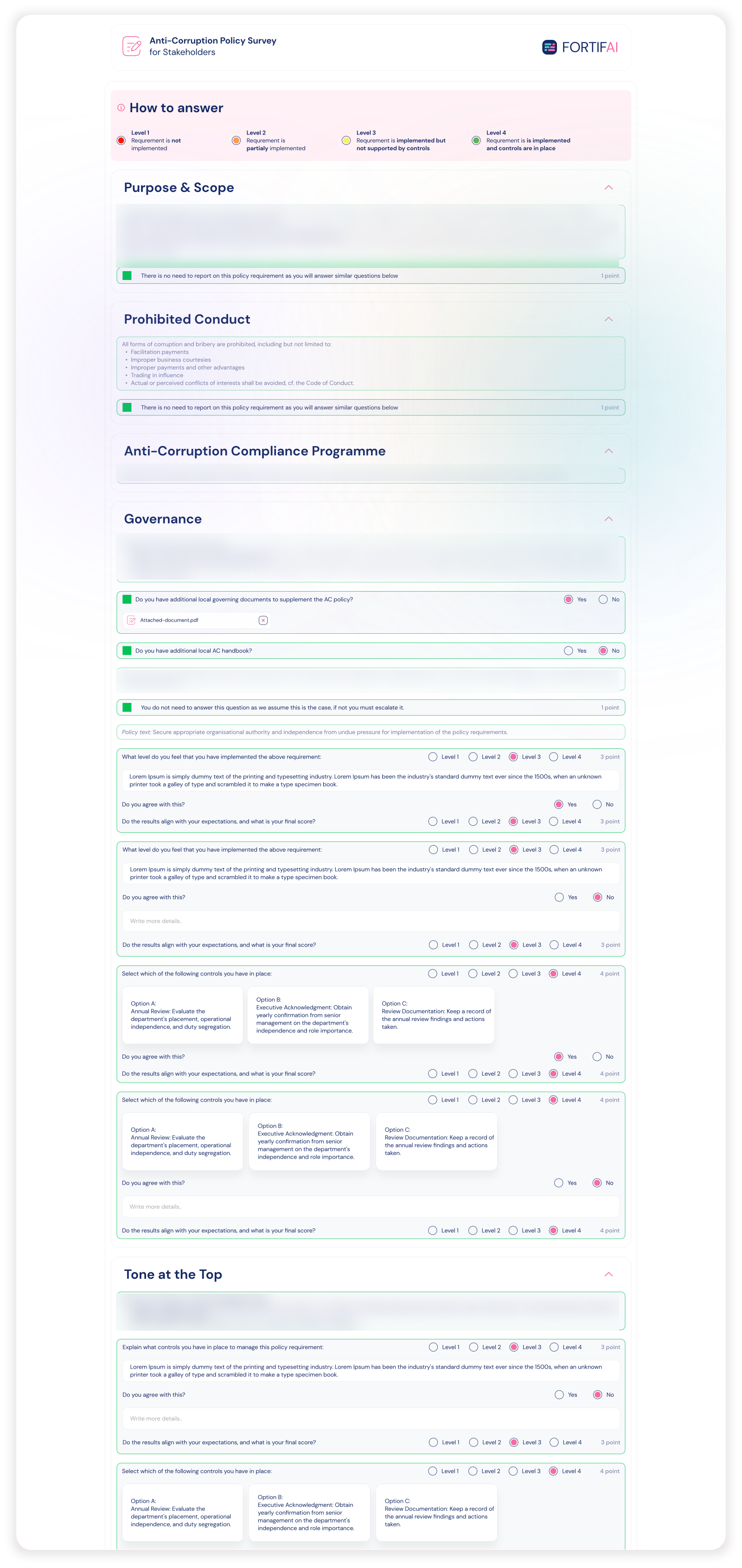 Fortifai — policy survey